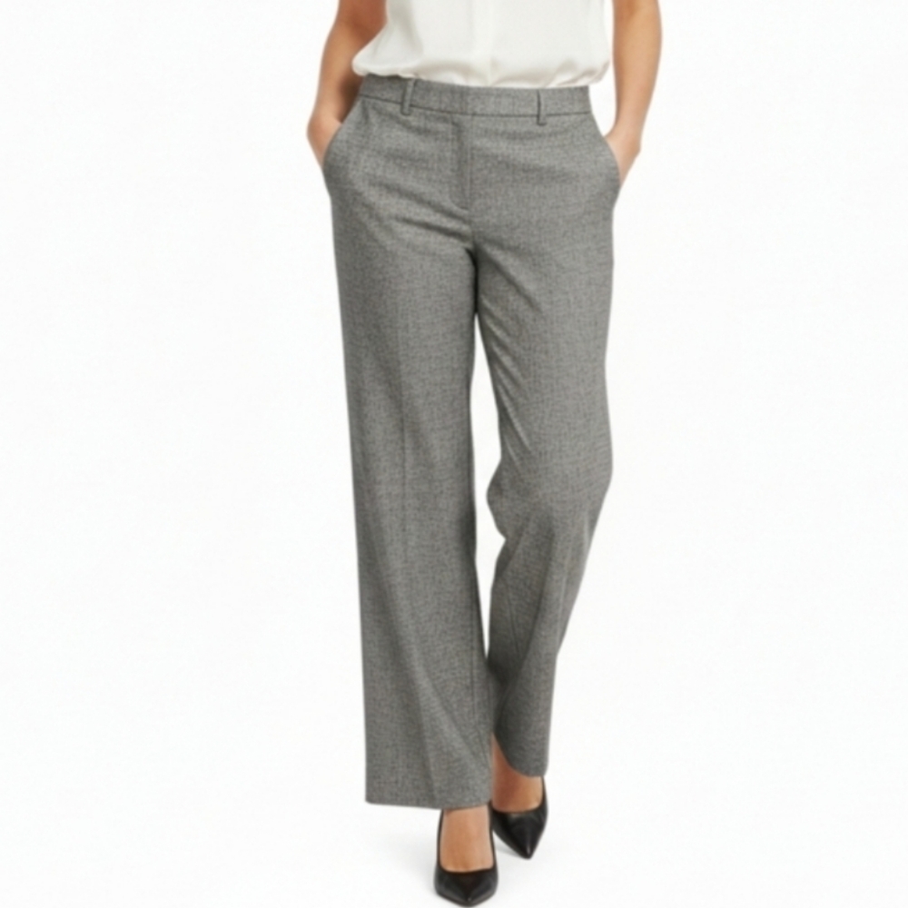 Jones New York Houndstooth Dress Pants Wool Blend Trousers Straight Leg Size 10